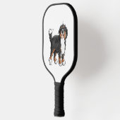 Happy Bernese Mountain Dog - Comic - Dogs - Cartoo Pickleball Paddle (Links)