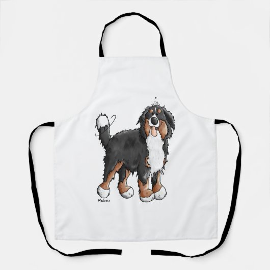 Happy Bernese Mountain Dog - Comic - Dogs - Cartoo Schort (Voorkant)
