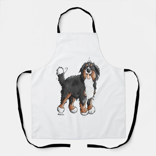 Happy Bernese Mountain Dog - Comic - Dogs - Cartoo Schort (Voorkant)