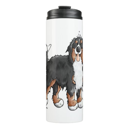 Happy Bernese Mountain Dog - Comic - Dogs - Cartoo Thermosbeker (Voorkant)