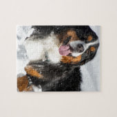 Happy Bernese Mountain Dog in Winter Snow Legpuzzel (Horizontaal)