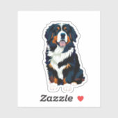 Happy Bernese Mountain Dog Sticker (Vel)