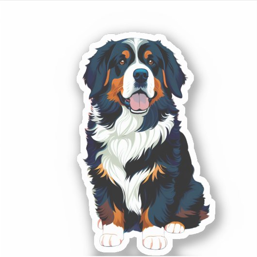 Happy Bernese Mountain Dog Sticker (Voorkant)