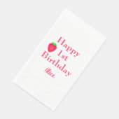 Happy Berry Eerste aardbei 1e verjaardag 2024 Servet (Hoek)