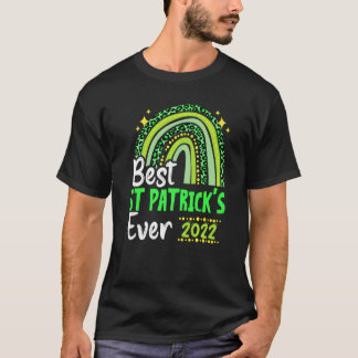 Happy Best St Patrick's Ever 2022 Funny Boho Rainb T-shirt