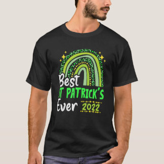 Happy Best St Patrick's Ever 2022 Funny Boho Rainb T-shirt
