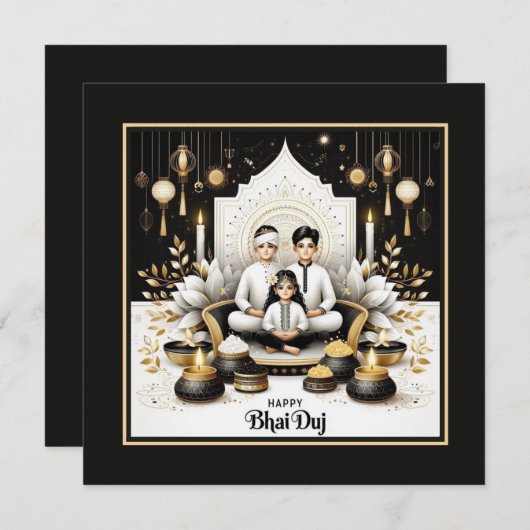 Happy Bhai Duj Kaart (Voorkant / Achterkant)