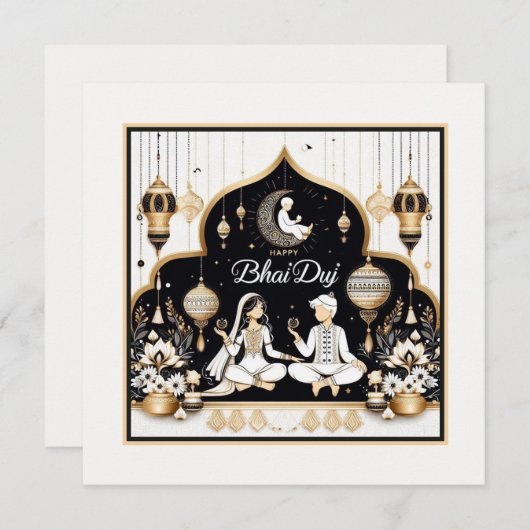 Happy Bhai Duj Kaart (Voorkant / Achterkant)