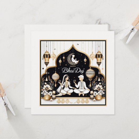 Happy Bhai Duj Kaart (Voorkant / Achterkant in situ)