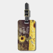 Happy Bible Verse met zonnebloemen Bagagelabel (Voorkant verticaal)