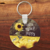 Happy Bible Verse met zonnebloemen Sleutelhanger (Voorkant)