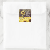 Happy Bible Verse met zonnebloemen Vierkante Sticker (Tas)