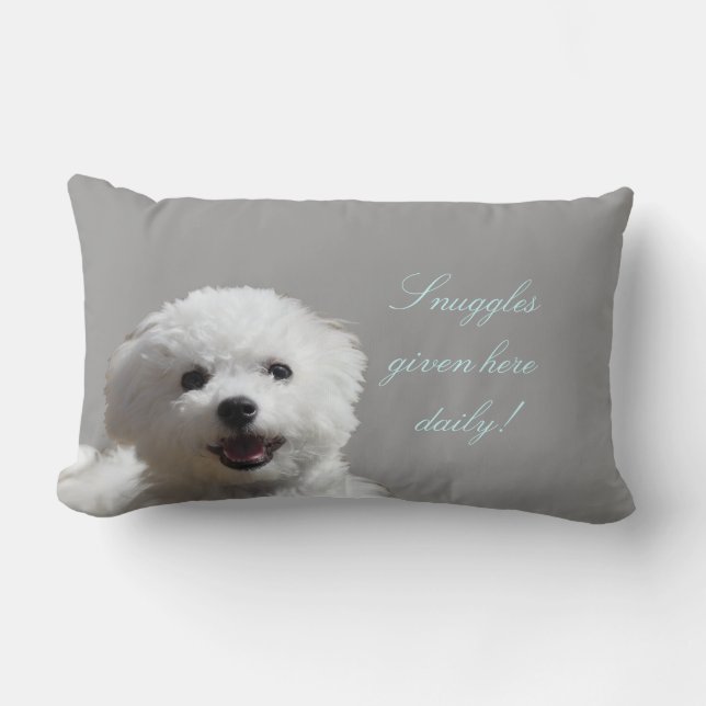 Happy Bichon Snuggle Lumbar Pillow Kussen (Voorkant)