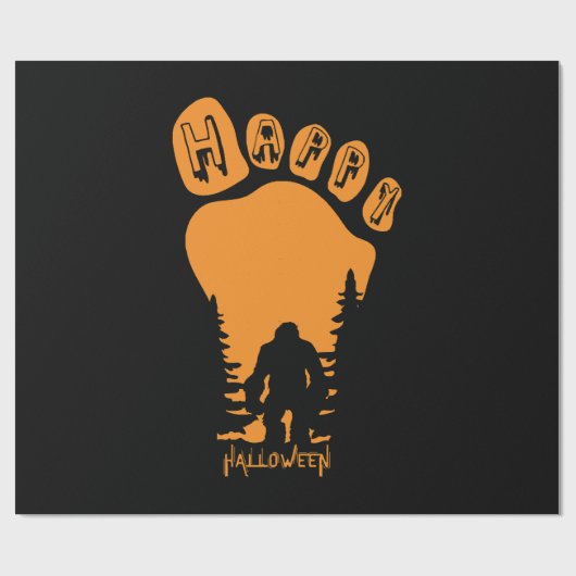 Happy Big Foot Halloween Cadeaupapier (Vlak)