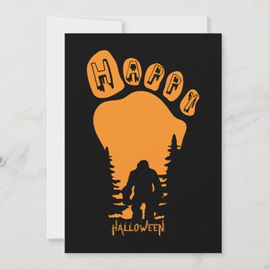 Happy Big Foot Halloween Kaart (Voorkant)