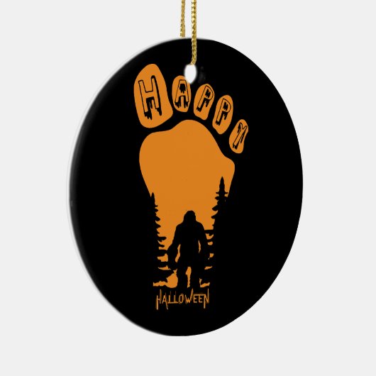 Happy Big Foot Halloween Keramisch Ornament (Rechts)