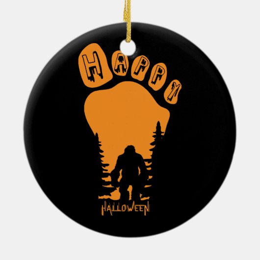 Happy Big Foot Halloween Keramisch Ornament (Achterkant)