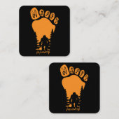 Happy Big Foot Halloween Vierkante Visitekaartje (Voorkant / Achterkant)