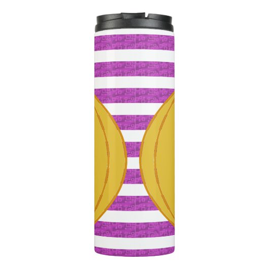 Happy Big Modern Orange Pumpkin Thermosbeker (Achterkant)