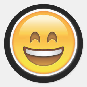 Happy Big Smile Emoji-stickers Ronde Sticker