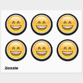 Happy Big Smile Emoji-stickers Ronde Sticker (Vel)