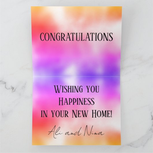 Happy bij Home Cute House Colorful Kaart (Binnen)