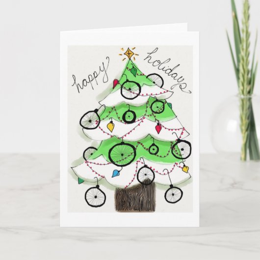 Happy Bike Feestdagen Kaart (Voorkant)