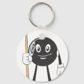 Happy Billiard Eight Ball Sleutelhanger (Voorkant)