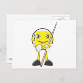 Happy Billiard Nine Ball Player Briefkaart (Voorkant / Achterkant)