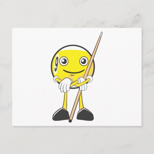 Happy Billiard Nine Ball Player Briefkaart (Voorkant)