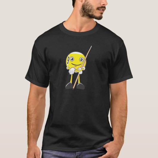 Happy Billiard Nine Ball Player T-shirt (Voorkant)