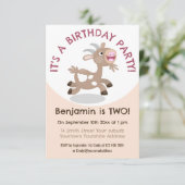 Happy billy geit gepersonaliseerde cartoon verjaar kaart (Staand voorkant)