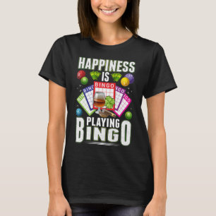 Happy Bingo Player Mannen Vrouwen Funny Bingo T-shirt