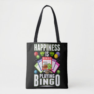 Happy Bingo Player Mannen Vrouwen Funny Bingo Tote Bag