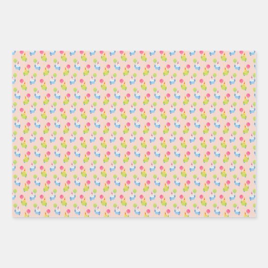 Happy Birbday Budgie Inpakpapier Vel (Voorkant 2)