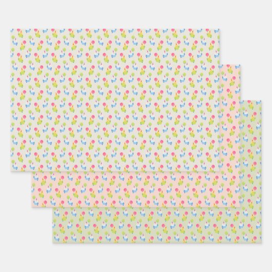 Happy Birbday Budgie Inpakpapier Vel (Set)