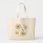Happy Bird Bag Grote Tote Bag (Voorkant)