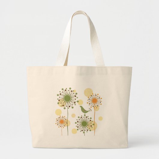 Happy Bird Bag Grote Tote Bag (Voorkant)