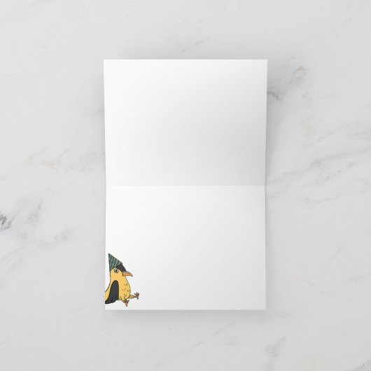 Happy Bird Day Cartoon Birds thema Verjaardag Bedankkaart (Binnen)