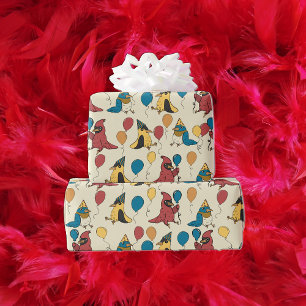 Happy Bird Day Cartoon Birds thema Verjaardag Cadeaupapier