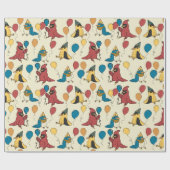 Happy Bird Day Cartoon Birds thema Verjaardag Cadeaupapier (Vlak)