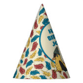 Happy Bird Day Cartoon Birds thema Verjaardag Feesthoedjes (Links)