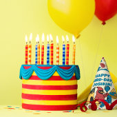 Happy Bird Day Cartoon Birds thema Verjaardag Feesthoedjes