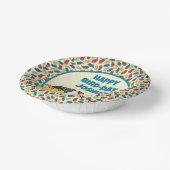 Happy Bird Day Cartoon Birds thema Verjaardag Papieren Kommen (Gebogen)