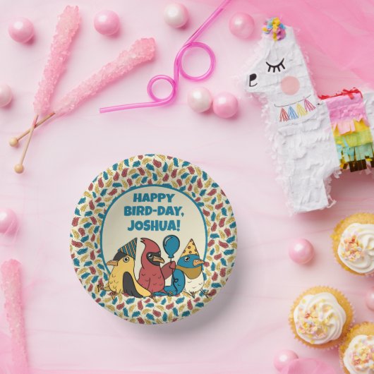 Happy Bird Day Cartoon Birds thema Verjaardag Papieren Kommen (Feest)