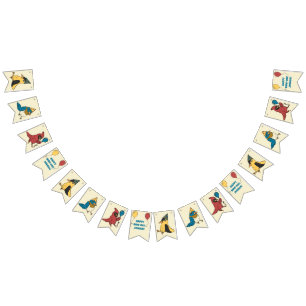 Happy Bird Day Cartoon Birds thema Verjaardag Vlaggetjes