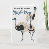 Happy Bird-Day EMU Thema Verjaardag Kaart (Voorkant)