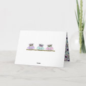 Happy Bird Day, grappige Birthday Owls Kaart (Achterkant)