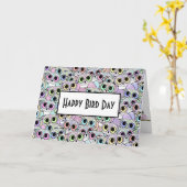 Happy Bird Day, grappige Birthday Owls Kaart (Gele Bloem)
