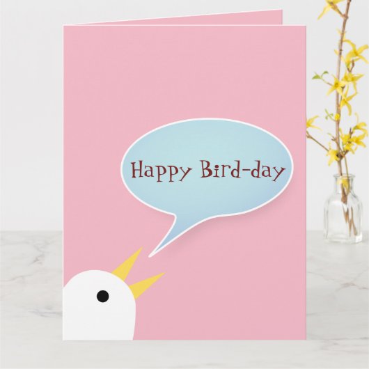 Happy Bird Day Kaart (Gele Bloem)